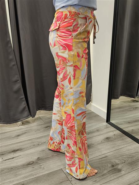 Grote foto travel pantalon print 2089 multi flower kleding dames broeken en pantalons