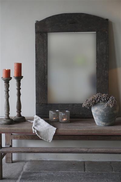 Grote foto spiegel old farm oud hout h100 x b75 cm huis en inrichting woningdecoratie