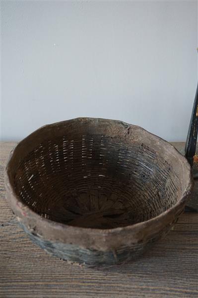 Grote foto gewoven bamboo mand d30 x h13 cm huis en inrichting complete badkamers