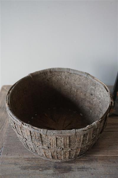 Grote foto gewoven bamboo mand d35 5 x h18 cm huis en inrichting complete badkamers
