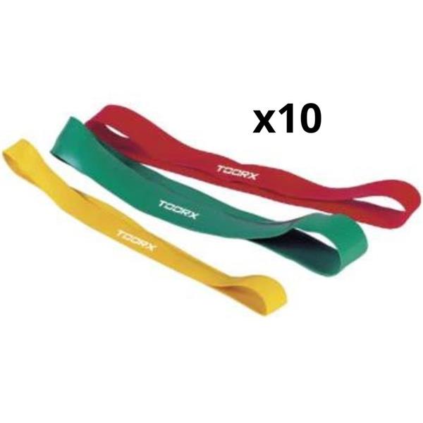 Grote foto toorx fitness weerstandsbanden set van 10 stuks zwaar 30 cm rood sport en fitness fitness