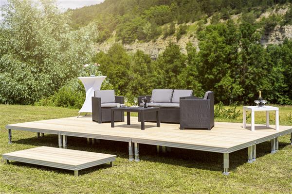 Grote foto verplaatsbare terras delen tuin en terras tegels en terrasdelen