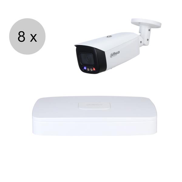 Grote foto dahua 4mp ip cameraset tioc 16 bullet camera actieve afschrikking 2.8mm 30m ips164db3 audio tv en foto videobewakingsapparatuur