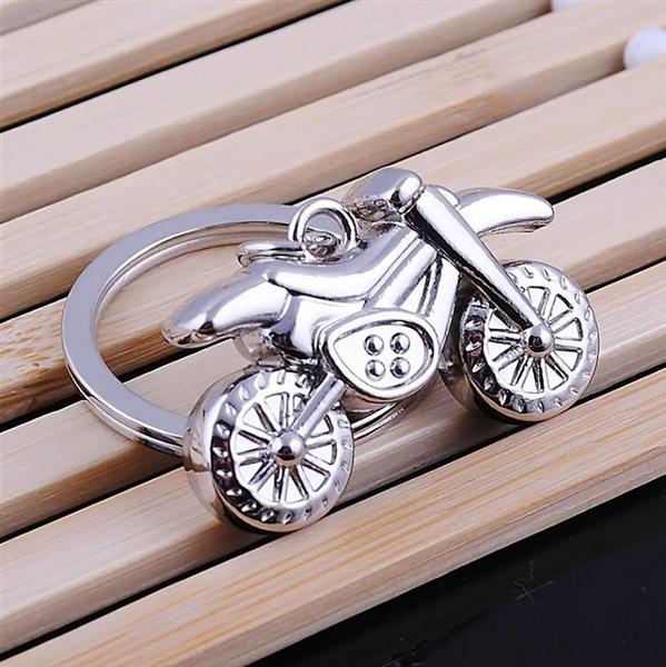 Grote foto sleutelhanger zilveren dirtbike motoren kleding