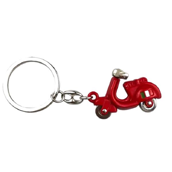 Grote foto sleutelhanger italiaanse rode scooter motoren kleding