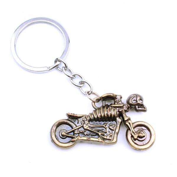 Grote foto sleutelhanger gouden spookrijder motorfiets motoren kleding
