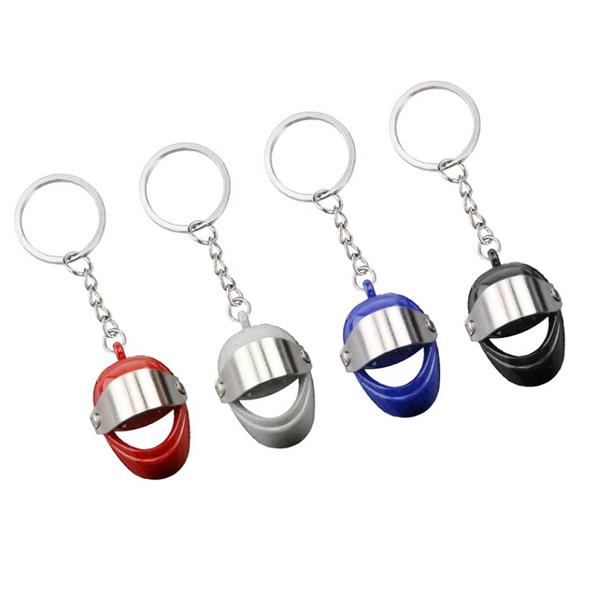 Grote foto sleutelhanger zwarte scooterhelm motoren kleding