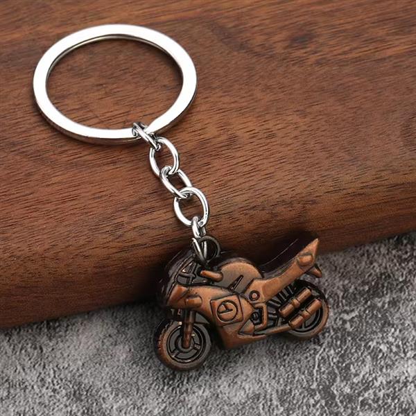 Grote foto sleutelhanger voor motorfans de koperen wegwijzer motoren kleding