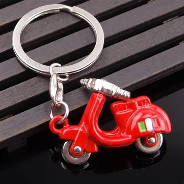 Grote foto sleutelhanger italiaanse rode scooter motoren kleding