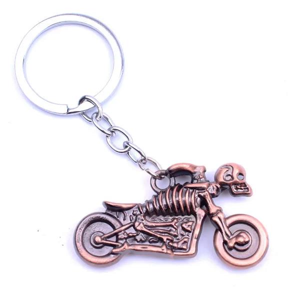 Grote foto sleutelhanger koperen spookrijder motorfiets motoren kleding