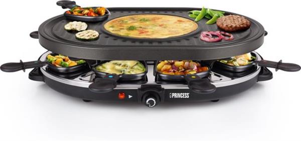 Grote foto princess gourmetstel 162700 raclette oval grill party speciaal cr pegedeelte 8 personen 43 x huis en inrichting keukenbenodigdheden