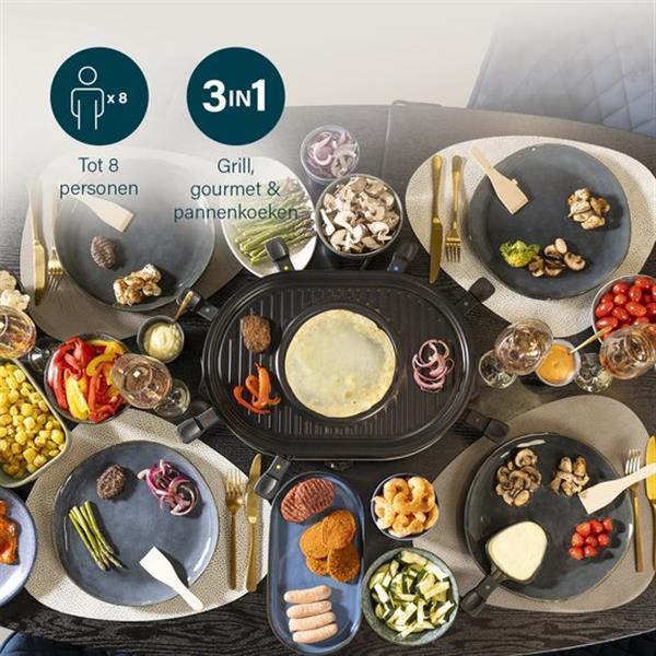 Grote foto princess gourmetstel 162700 raclette oval grill party speciaal cr pegedeelte 8 personen 43 x huis en inrichting keukenbenodigdheden