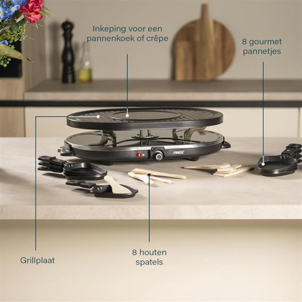 Grote foto princess gourmetstel 162700 raclette oval grill party speciaal cr pegedeelte 8 personen 43 x huis en inrichting keukenbenodigdheden