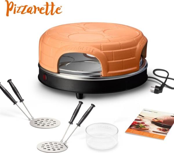 Grote foto emerio po 115847.1 pizzarette 4 persoons pre bake functie handgemaakte terracotta koepel 4 huis en inrichting keukenbenodigdheden