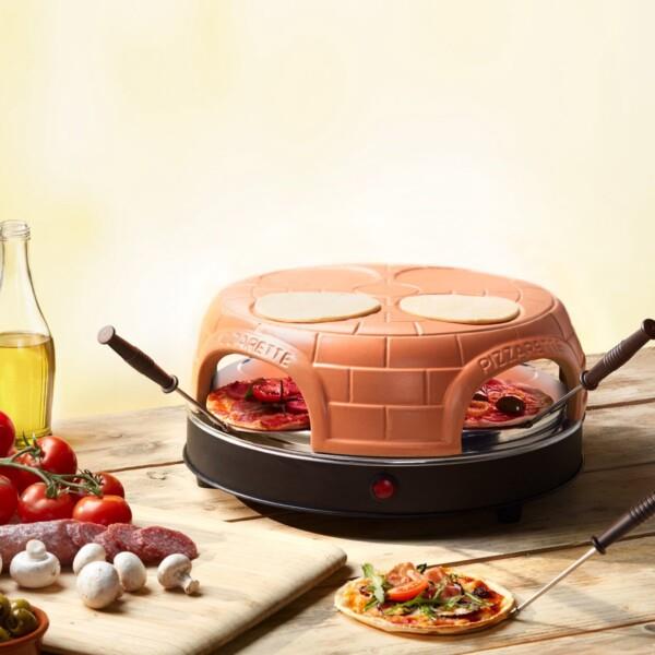 Grote foto emerio po 115847.1 pizzarette 4 persoons pre bake functie handgemaakte terracotta koepel 4 huis en inrichting keukenbenodigdheden