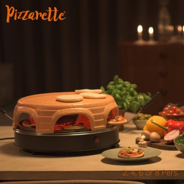Grote foto emerio po 115847.1 pizzarette 4 persoons pre bake functie handgemaakte terracotta koepel 4 huis en inrichting keukenbenodigdheden