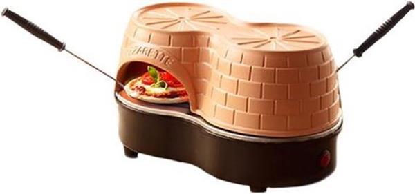 Grote foto emerio duo po 122250 pizzarette 2 persoons pre bake functie handgemaakte terracotta koepel huis en inrichting keukenbenodigdheden