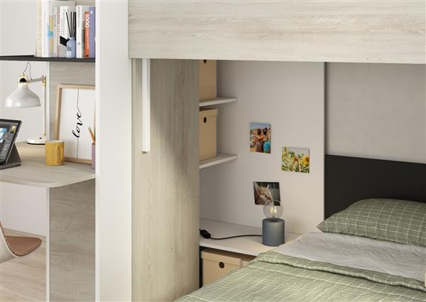 Grote foto palatino hoekstapelbed met bureau kast en lade 90x190 witgrenen antraciet trasman huis en inrichting bedden