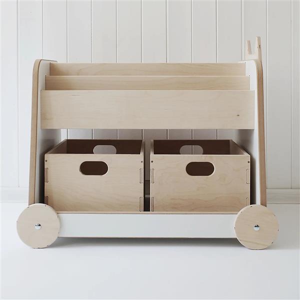 Grote foto babywood verrijdbare boekenrek orginizer zonder opbergbakken kinderen en baby complete kinderkamers