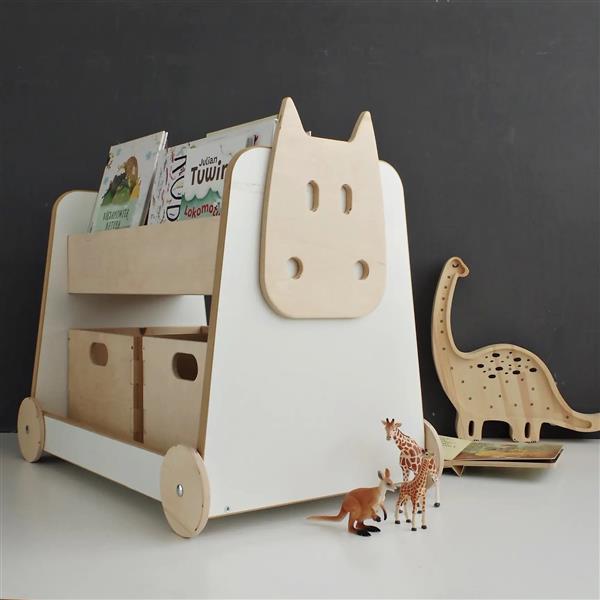 Grote foto babywood verrijdbare boekenrek orginizer zonder opbergbakken kinderen en baby complete kinderkamers