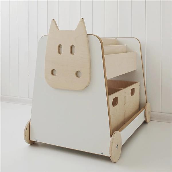 Grote foto babywood verrijdbare boekenrek orginizer zonder opbergbakken kinderen en baby complete kinderkamers