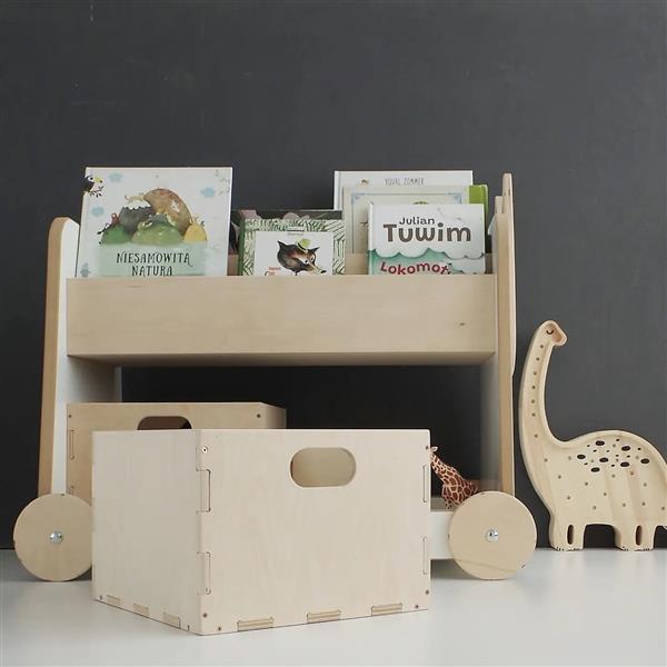 Grote foto babywood verrijdbare boekenrek orginizer zonder opbergbakken kinderen en baby complete kinderkamers