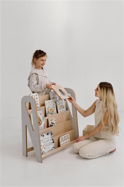 Grote foto boekenrek slim gray gray s kinderen en baby complete kinderkamers