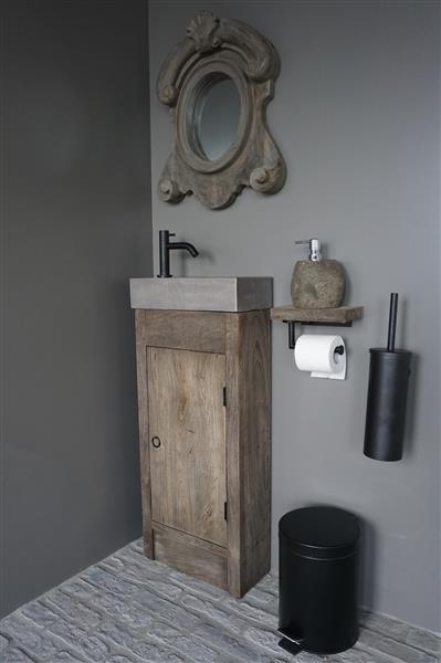 Grote foto toiletrolhouder hout giel grey 20x13 cm huis en inrichting complete badkamers