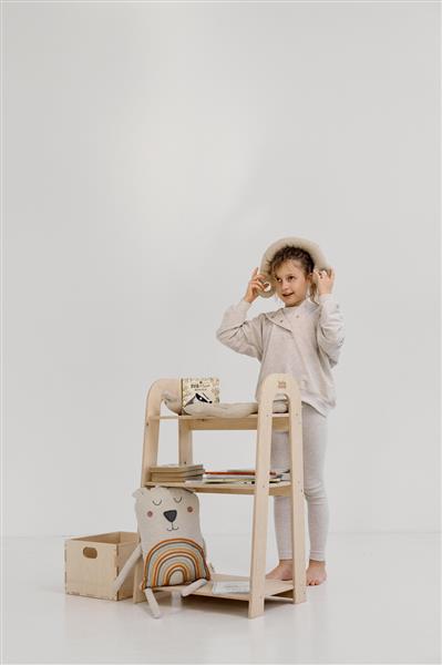 Grote foto opbergtoren boekenrek slim natural natural s kinderen en baby complete kinderkamers