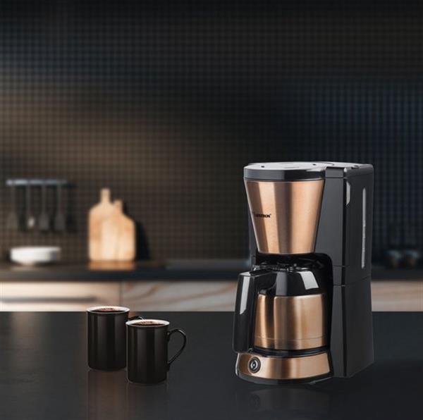 Grote foto bestron koffiezetapparaat voor filterkoffie filterkoffiemachine met thermoskan voor 8 kopjes 900w witgoed en apparatuur koffiemachines en espresso apparaten