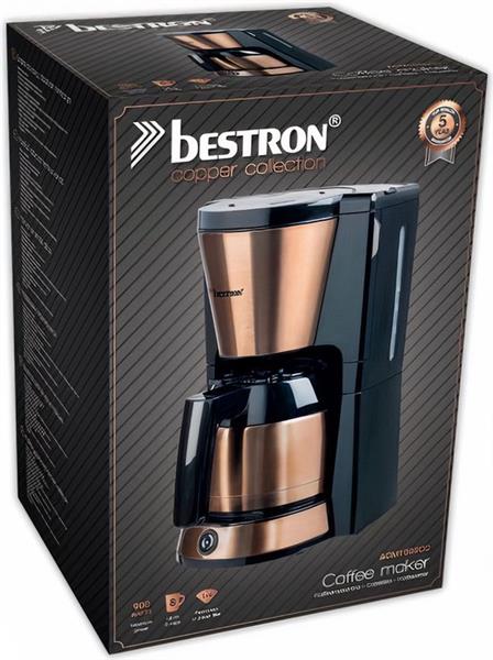 Grote foto bestron koffiezetapparaat voor filterkoffie filterkoffiemachine met thermoskan voor 8 kopjes 900w witgoed en apparatuur koffiemachines en espresso apparaten