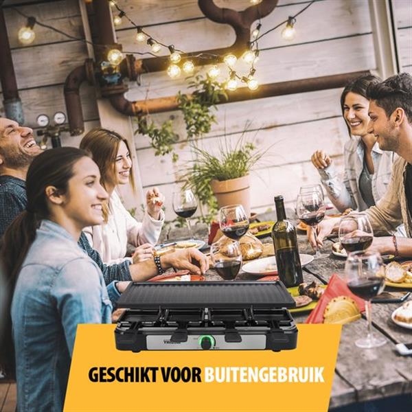 Grote foto tristar gourmetstel ra 2746 gourmetset voor 8 personen met grote grillplaat gourmetplaat met r huis en inrichting keukenbenodigdheden