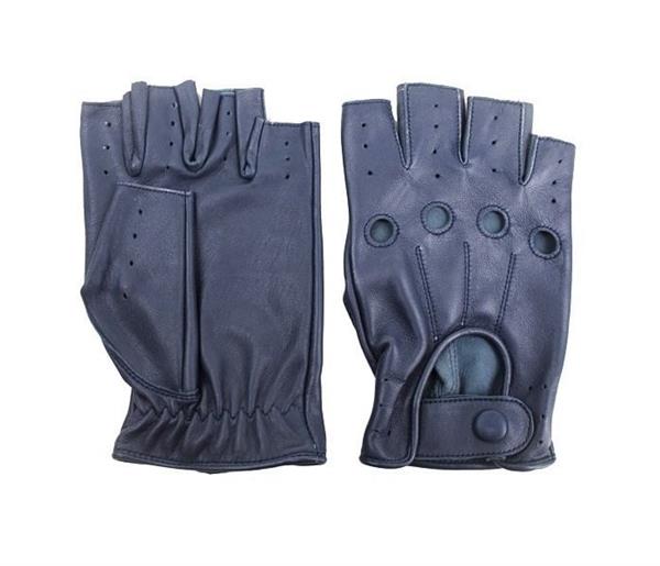 Grote foto swift driver vingerloze leren handschoenen blauw motoren kleding