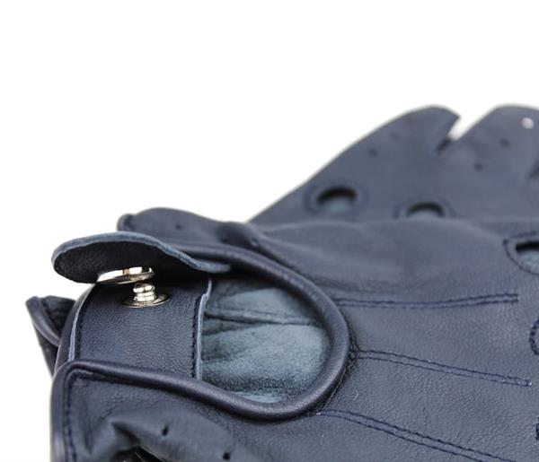Grote foto swift driver vingerloze leren handschoenen blauw motoren kleding