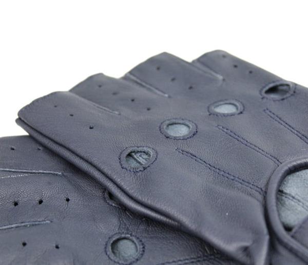 Grote foto swift driver vingerloze leren handschoenen blauw motoren kleding