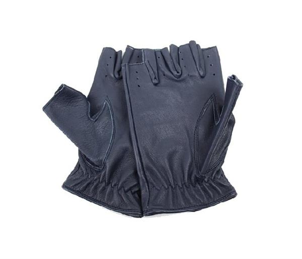 Grote foto swift driver vingerloze leren handschoenen blauw motoren kleding