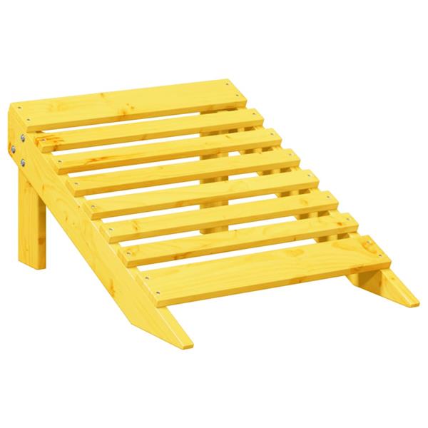 Grote foto vidaxl stoel adirondack met voetenbank massief vurenhout geel tuin en terras tuinmeubelen