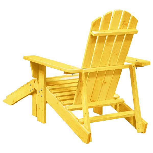 Grote foto vidaxl stoel adirondack met voetenbank massief vurenhout geel tuin en terras tuinmeubelen
