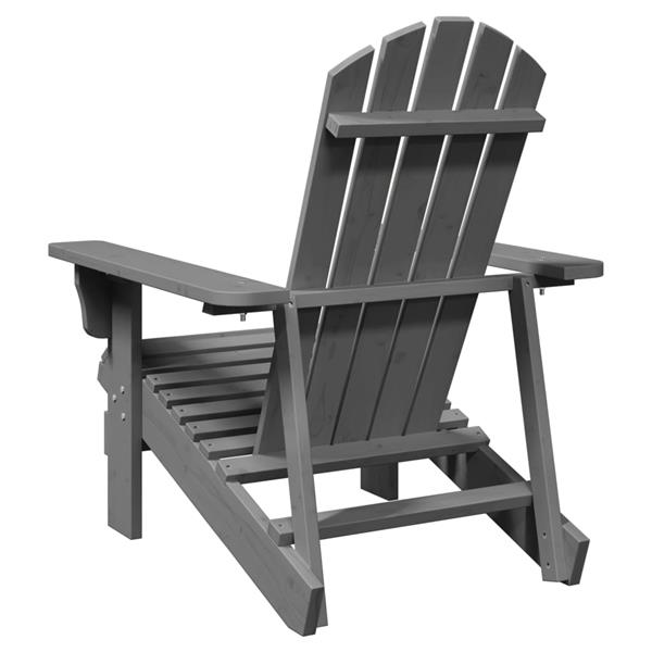 Grote foto vidaxl stoel adirondack 69x85x90 5 cm massief vurenhout grijs tuin en terras tuinmeubelen