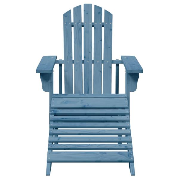 Grote foto vidaxl stoel adirondack met voetenbank massief vurenhout blauw tuin en terras tuinmeubelen