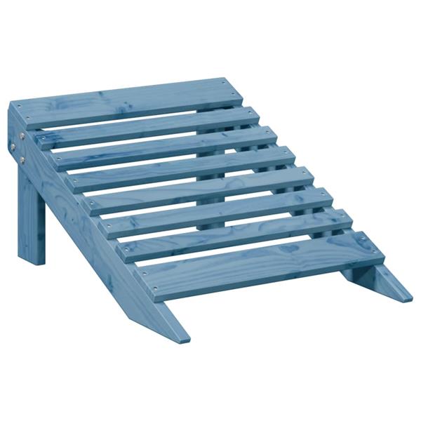 Grote foto vidaxl stoel adirondack met voetenbank massief vurenhout blauw tuin en terras tuinmeubelen