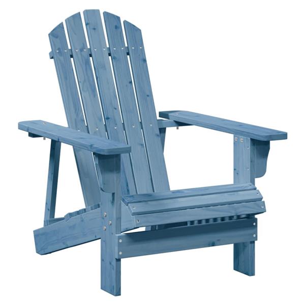 Grote foto vidaxl stoel adirondack met voetenbank massief vurenhout blauw tuin en terras tuinmeubelen