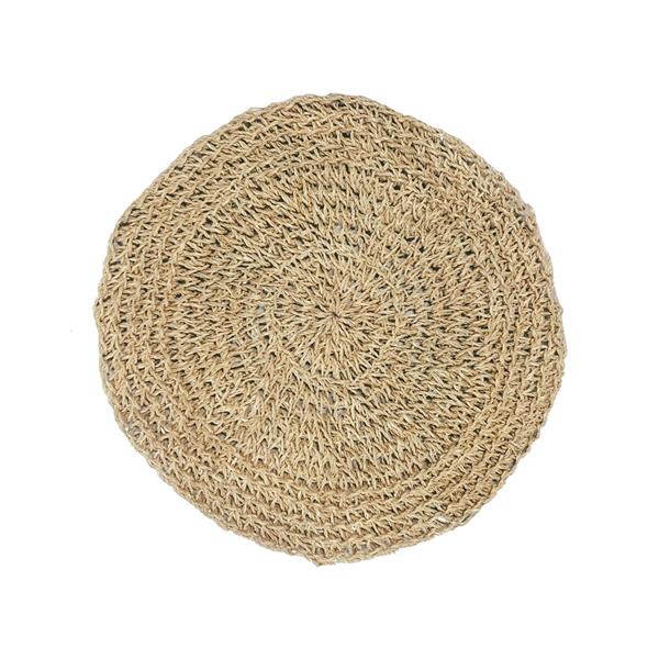 Grote foto de seagrass placemat rond naturel huis en inrichting woningdecoratie