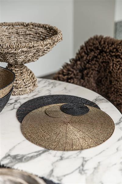 Grote foto de beaded onderzetter zwart huis en inrichting woningdecoratie