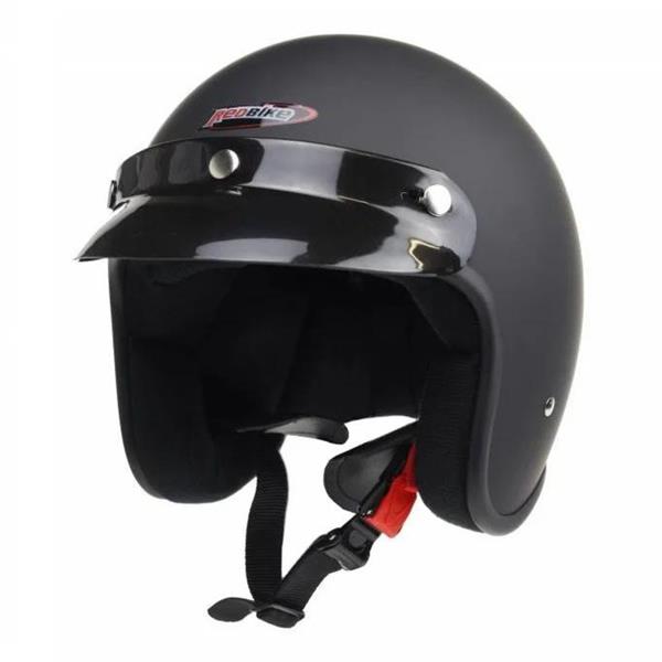 Grote foto redbike rb 710 retro jethelm mat zwart motoren kleding