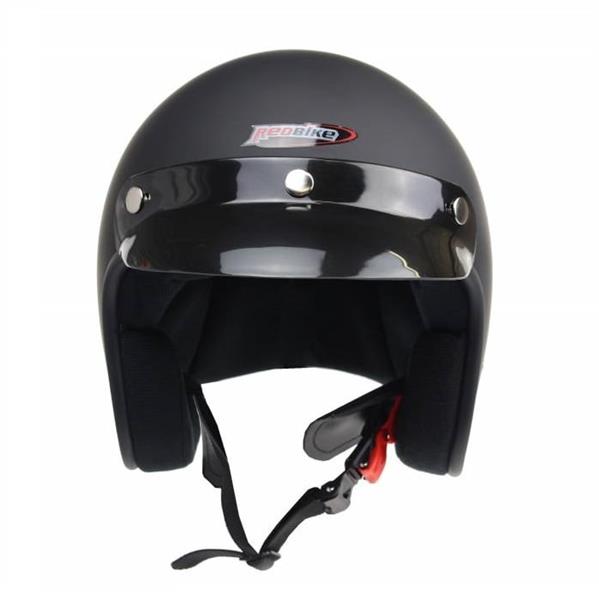 Grote foto redbike rb 710 retro jethelm mat zwart motoren kleding