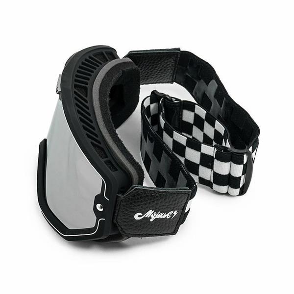 Grote foto torc black checkers mojave classic retro motorbril motoren kleding