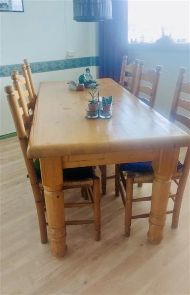 Grote foto prachtige grenen eettafel met 6 mooie stoelen huis en inrichting eettafels