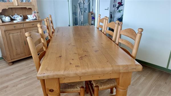 Grote foto prachtige grenen eettafel met 6 mooie stoelen huis en inrichting eettafels