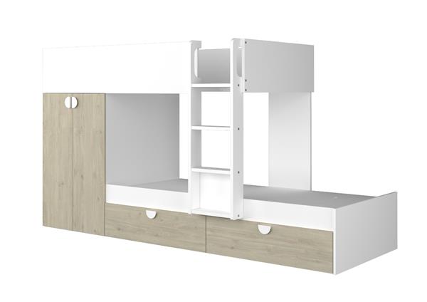 Grote foto fratello stapelbed met kast en lades 90x190 witgrenen wit trasman huis en inrichting bedden